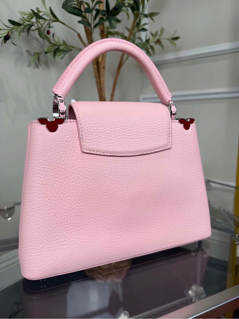 Louis Vuitton Pink Pebbled Leather Top-Handle Satchel